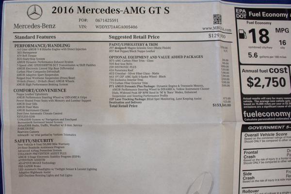 2016 Mercedes-Benz AMG GT S 