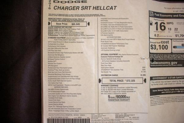 2016 Dodge Charger SRT Hellcat 