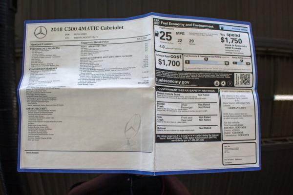 2018 Mercedes-Benz C300 4Matic Convertible 