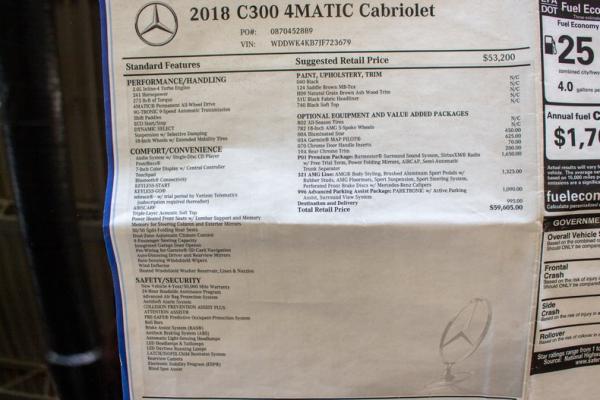 2018 Mercedes-Benz C300 4Matic Convertible 