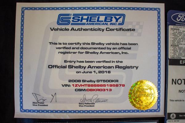 2008 Ford Shelby GT500 KR 