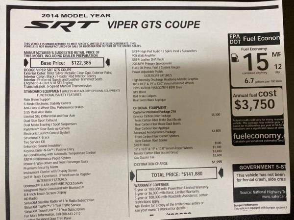 2014 Dodge Viper GTS 