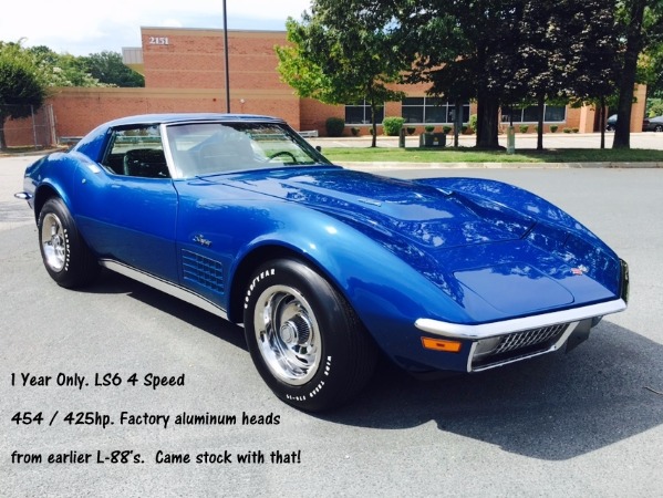 1971 Chevrolet Corvette  LS6  Factory High Performance LS6 454 Stingray