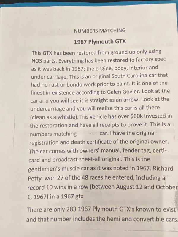 1967 Plymouth GTX 440 