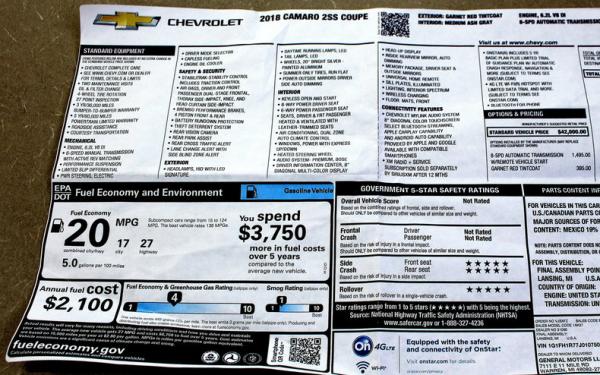 2018 Chevrolet Camaro 2SS 