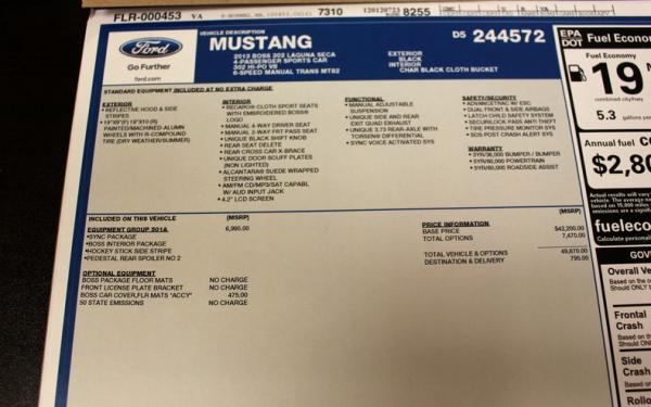 2013 Ford Mustang Boss 302 Laguna Seca 